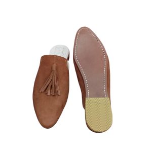 Women’s Black Leather Mules Handmade Pointed Toe Slip